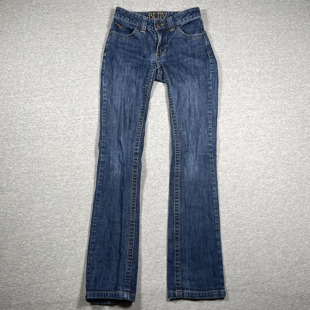 Kimes Ranch Betty Jeans Womens 00/29 Blue Denim Bootcut Slim Mid Rise